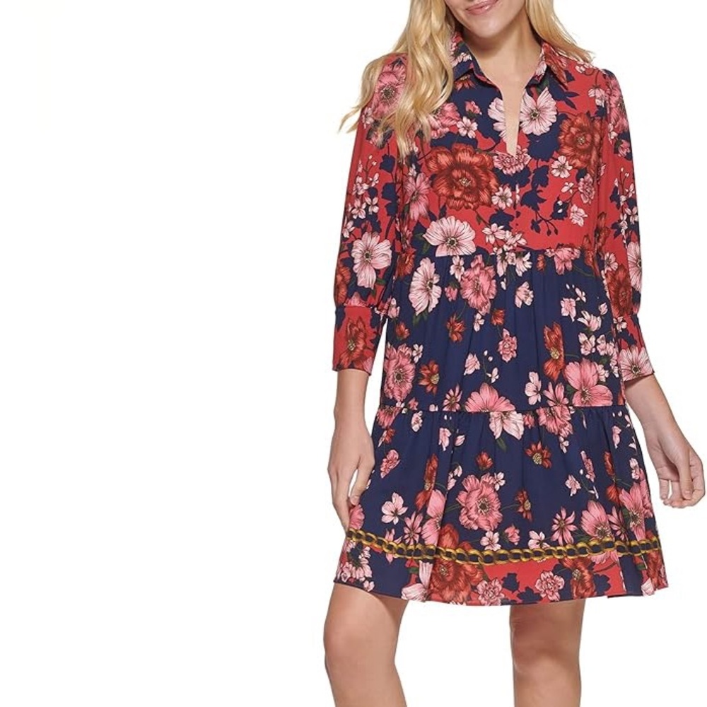 Vince Camuto Women's Printed Trapeze Dress, Size 10 Petite